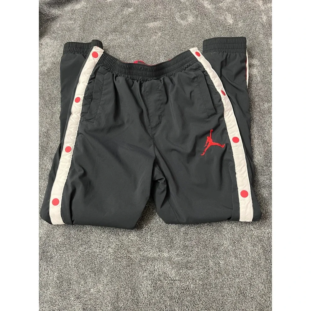 Kids Jordan Track Pants Bundle Black Snap Tear Away Joggers Size‎ Large 12-13Y